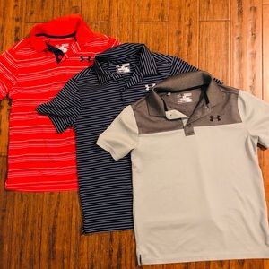 3 Under Armour Heat Gear golf shirts